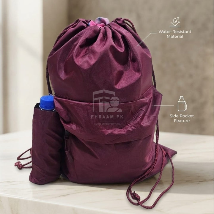 Drawstring Bag with Bottle Pocket – Ehram.pk